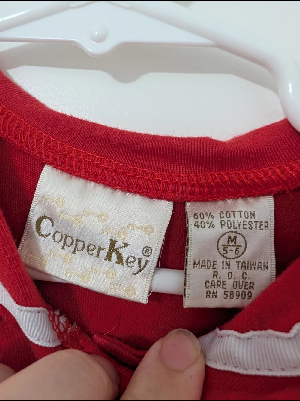 Vintage Copper Key Red Sailor-Collar Dress with White Trim Size 5-6 Nautical